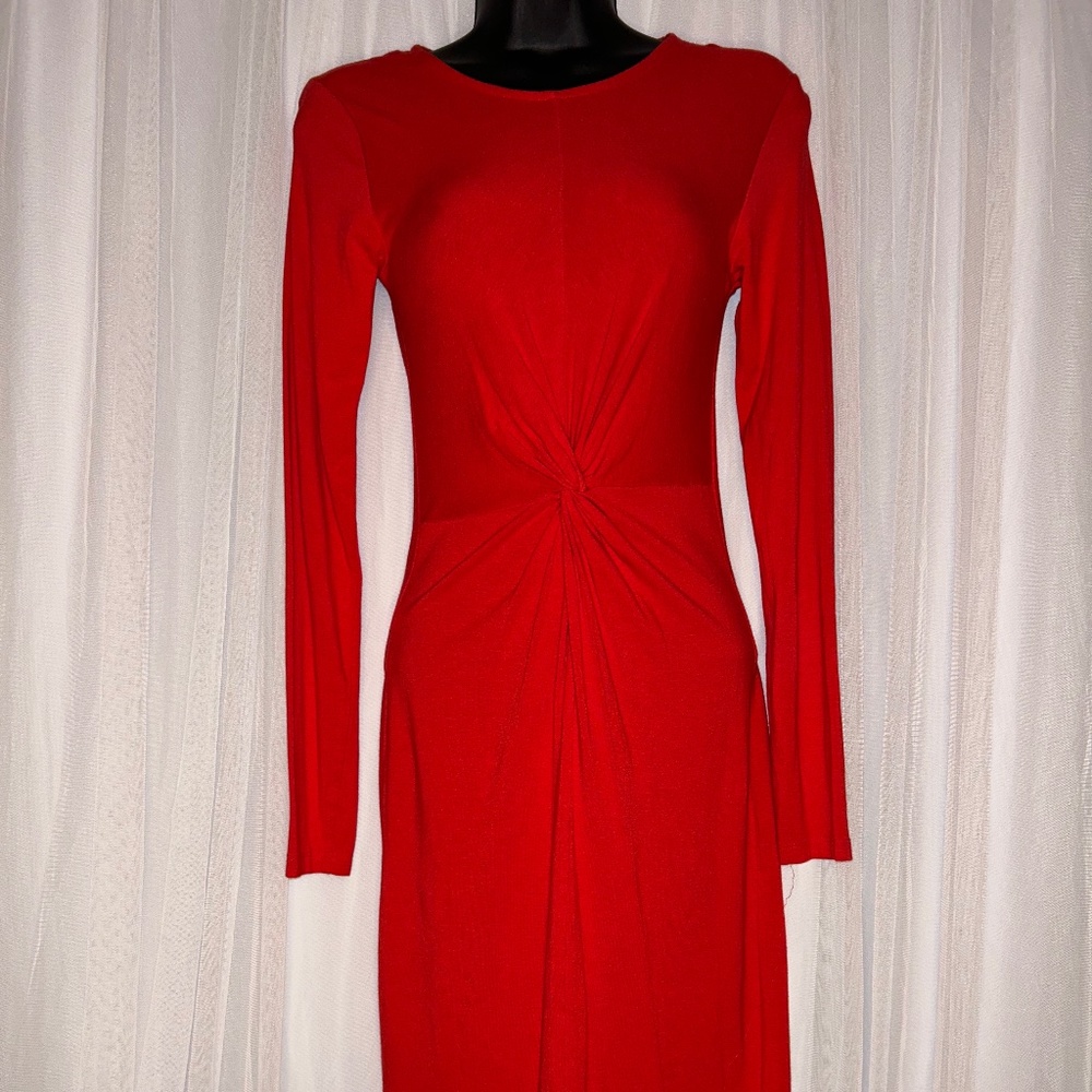 H&M Basic Long Sleeve Red dress